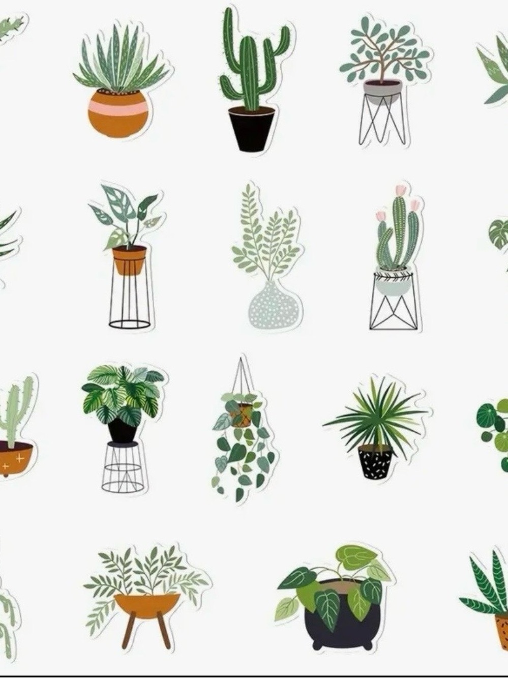 44 Potted Green Plants Stickers Cactus Succulents - Picture 5 of 10